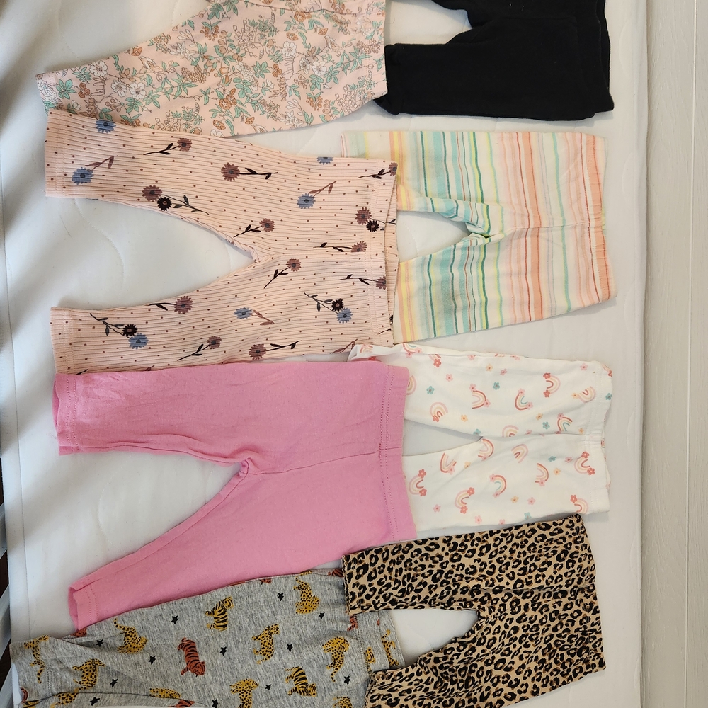 Set of 8 Baby Leggings in Various Patterns